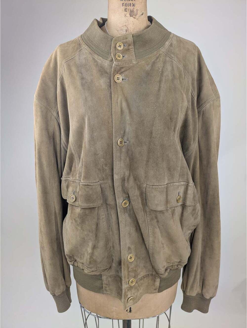 1990's german made tan suede bomber jacket